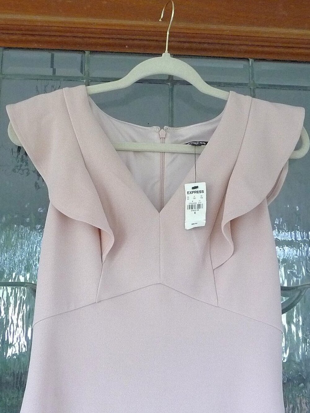 Express Ruffle Sleeve Sheath Dress Size SMALL - Picture 5 of 9